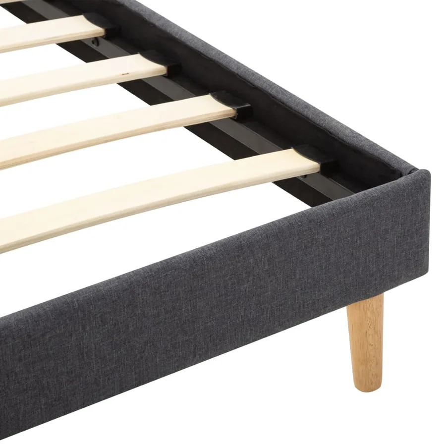Cadre de lit avec LED Crème et gris foncé Tissu 100 x 200 cm - 8
