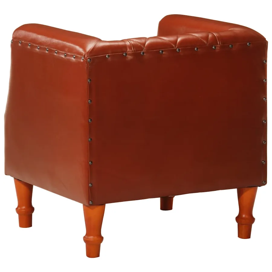Chaise cabriolet marron Cuir véritable de chèvre - 4