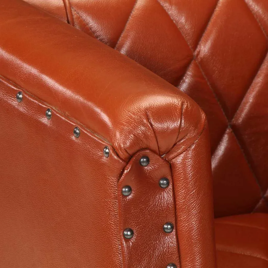 Chaise cabriolet marron Cuir véritable de chèvre - 5