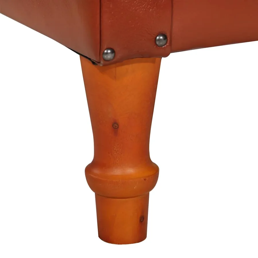 Chaise cabriolet marron Cuir véritable de chèvre - 7