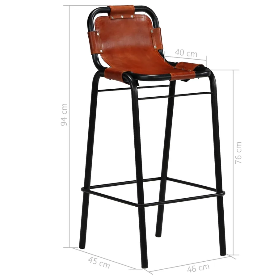 Ensemble de bar 3 pcs Bois massif recyclé et cuir de chèvre - 16