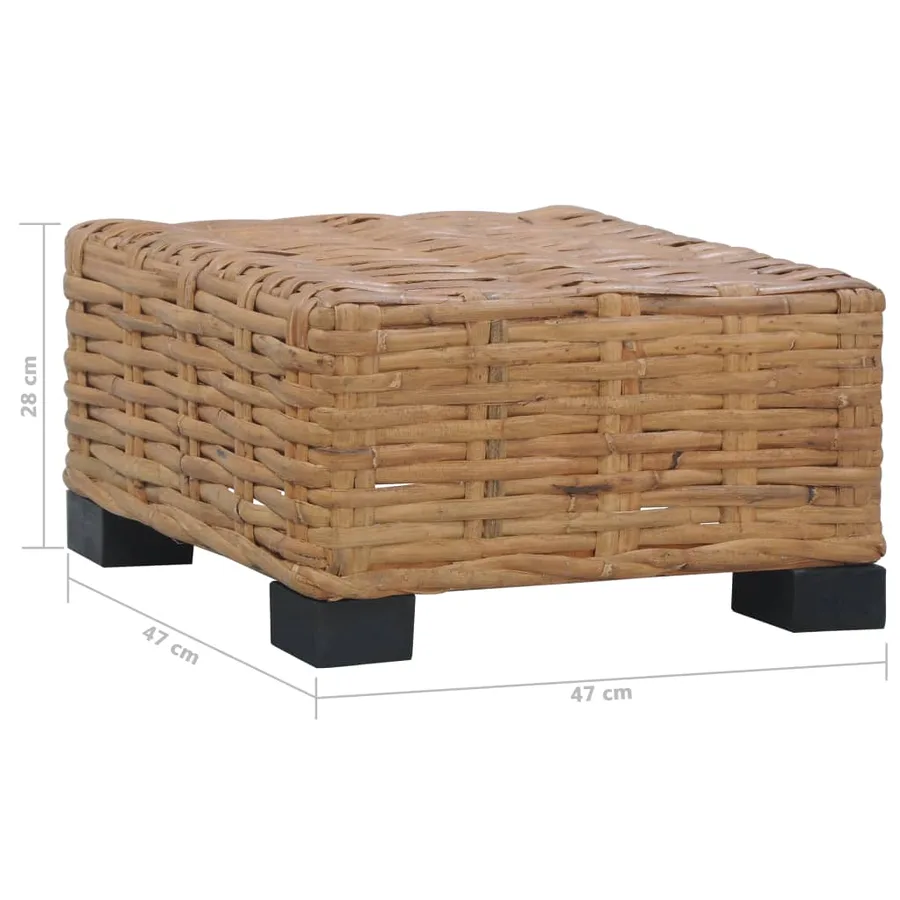 Table basse 47x47x28 cm rotin naturel - 6