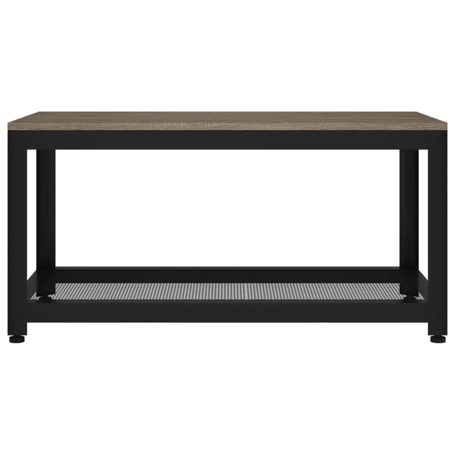 Table basse Gris et noir 90x45x45 cm MDF et fer - 3