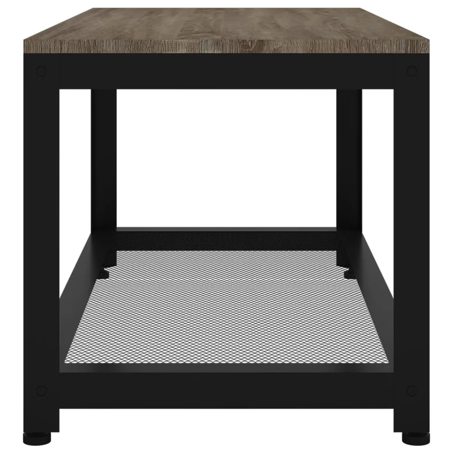 Table basse Gris et noir 90x45x45 cm MDF et fer - 4
