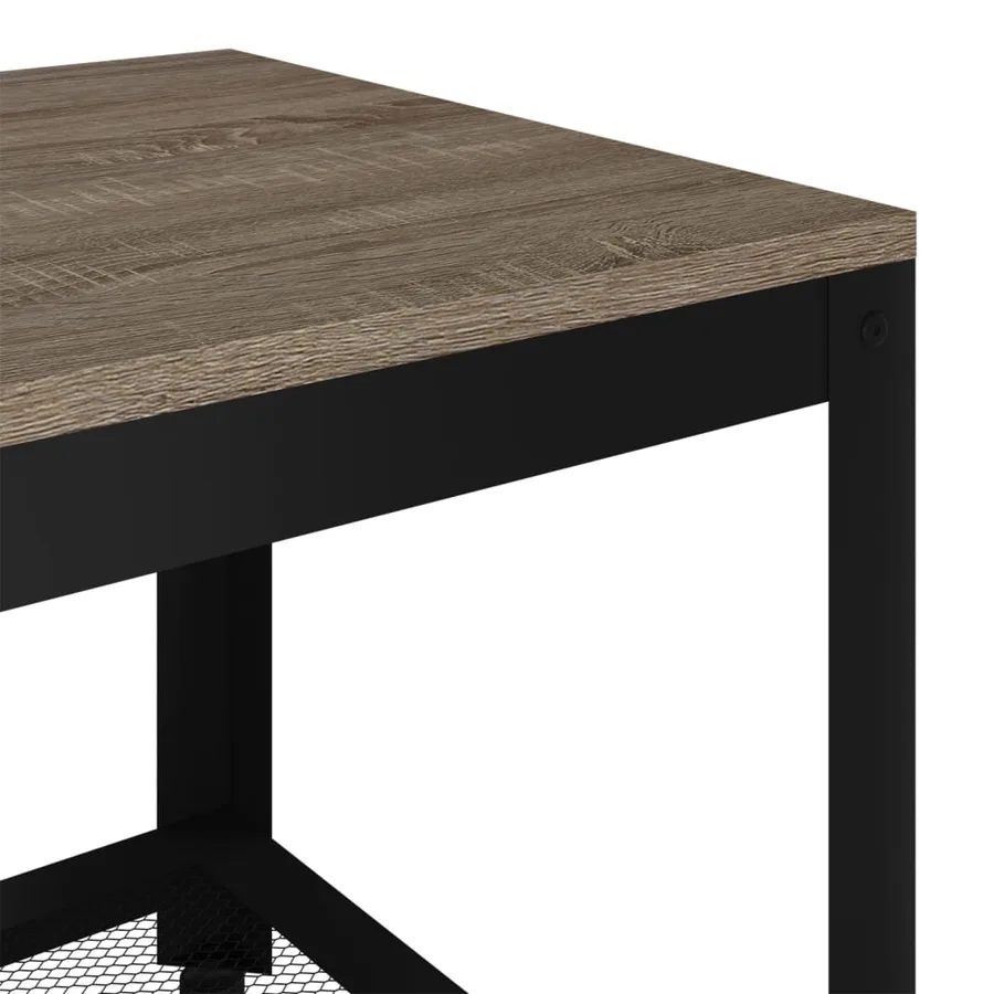 Table basse Gris et noir 90x45x45 cm MDF et fer - 5