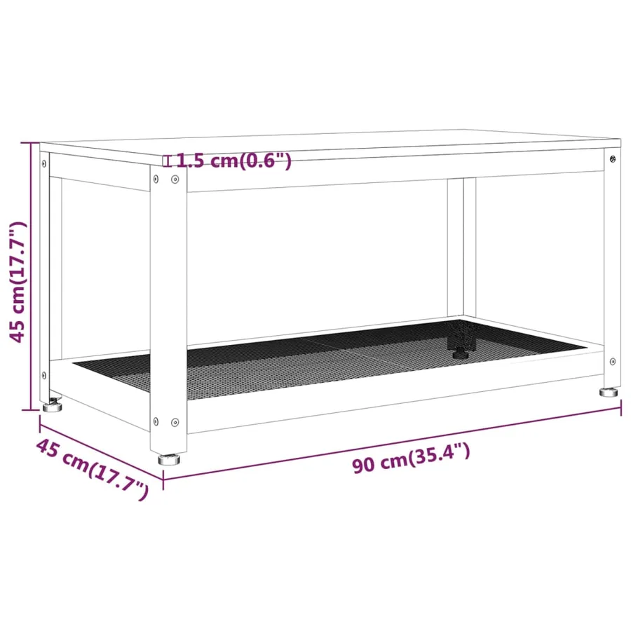 Table basse Gris et noir 90x45x45 cm MDF et fer - 7