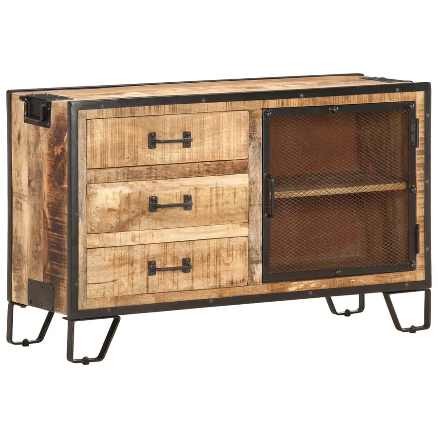 Buffet 100x31x60 cm Bois de manguier massif brut - 14