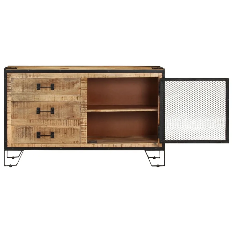 Buffet 100x31x60 cm Bois de manguier massif brut - 3