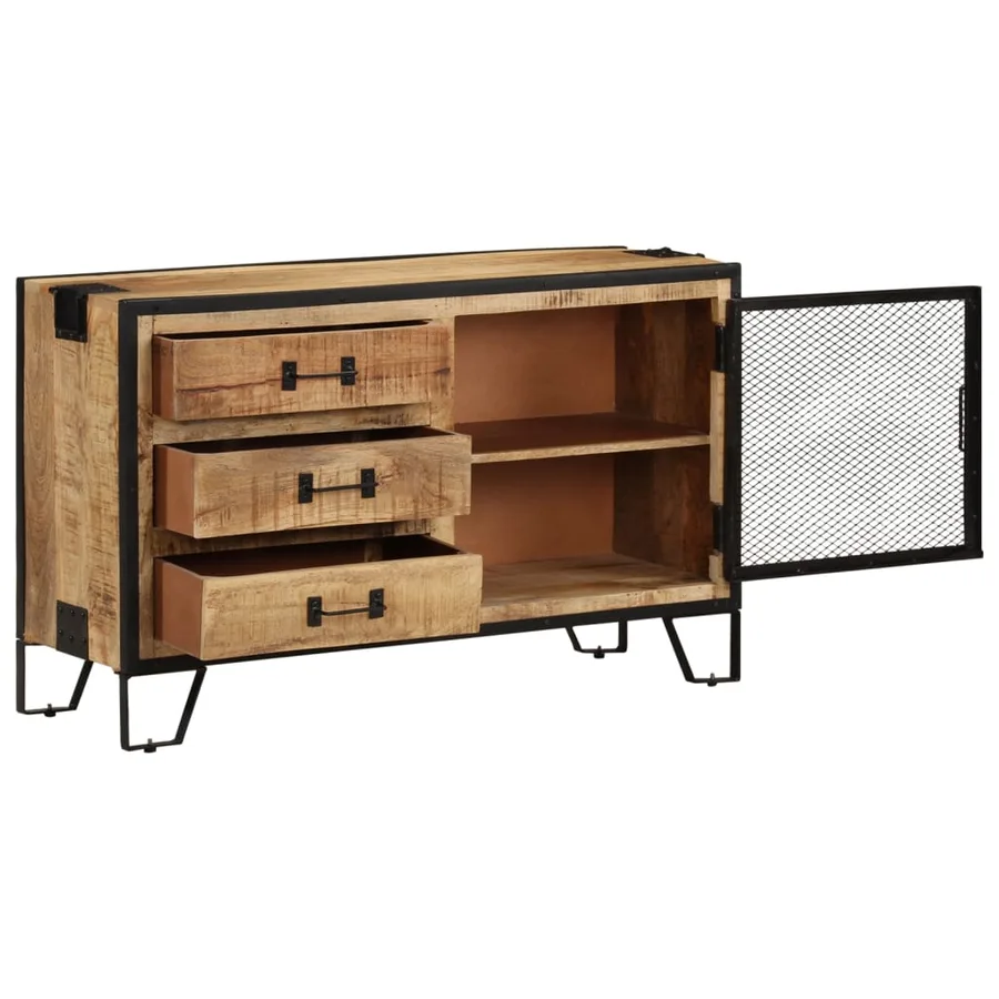 Buffet 100x31x60 cm Bois de manguier massif brut - 4
