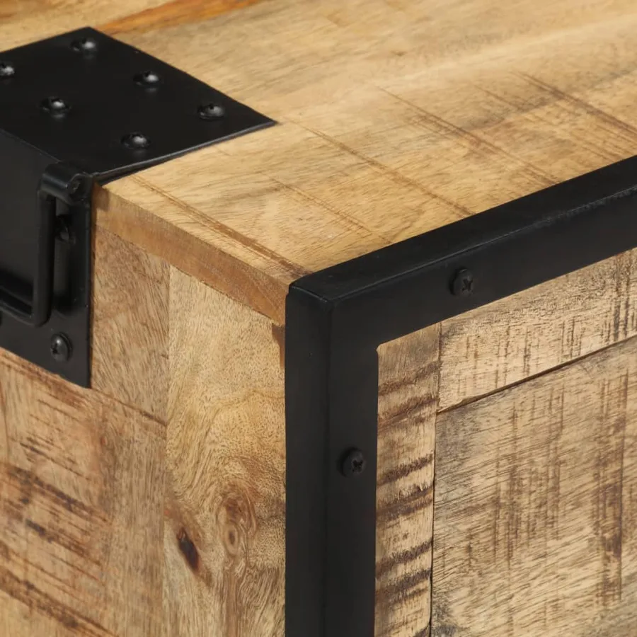 Buffet 100x31x60 cm Bois de manguier massif brut - 6