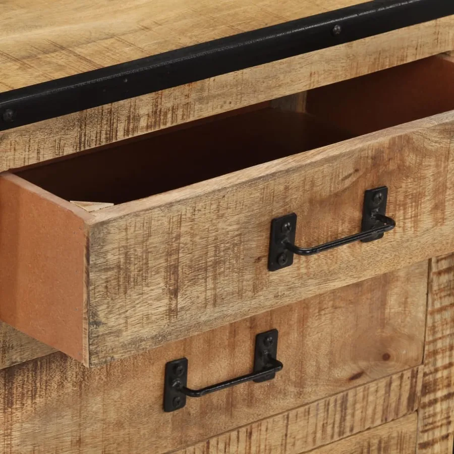 Buffet 100x31x60 cm Bois de manguier massif brut - 8