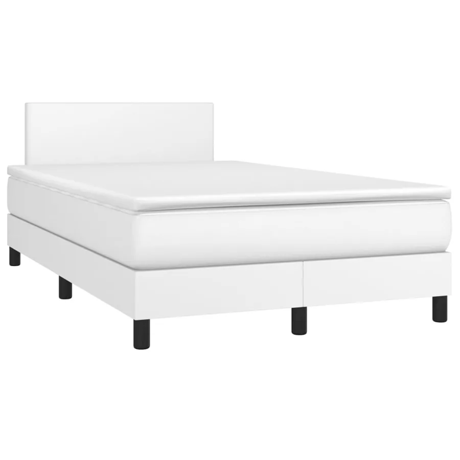Sommier à lattes de lit et matelas et LED Blanc 120x200 cm - 3