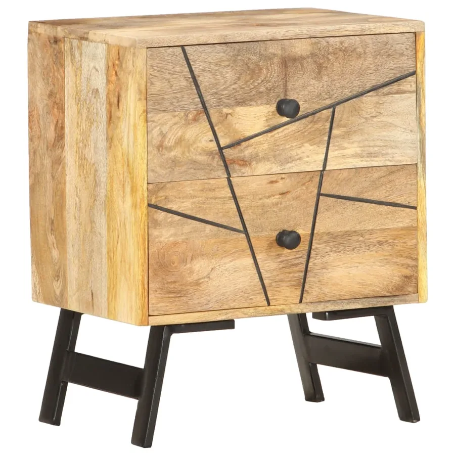 Table de chevet 40x30x50 cm Bois de manguier massif - 10