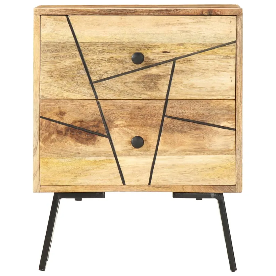Table de chevet 40x30x50 cm Bois de manguier massif - 2