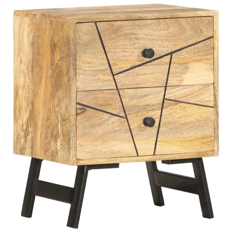 Table de chevet 40x30x50 cm Bois de manguier massif - 8