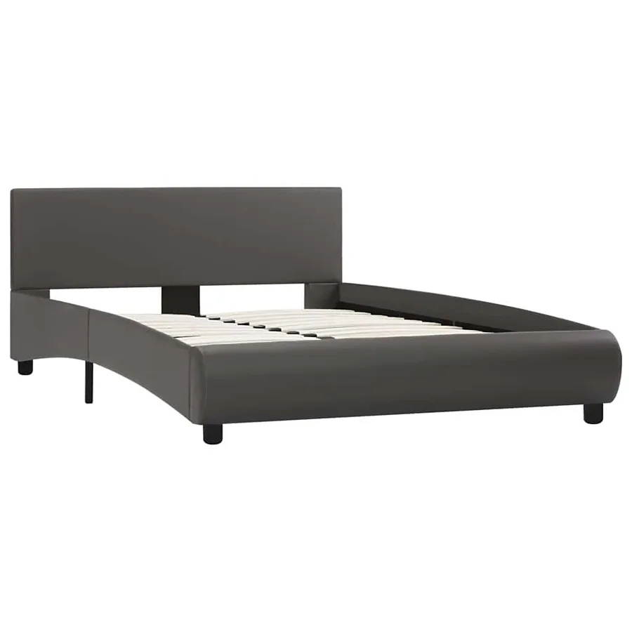 Cadre de lit avec LED Gris Similicuir 120 x 200 cm - 3