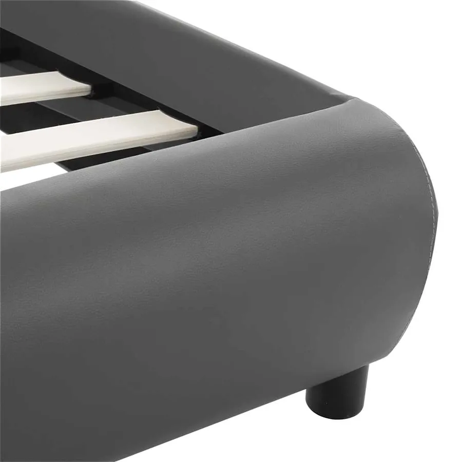 Cadre de lit avec LED Gris Similicuir 120 x 200 cm - 7