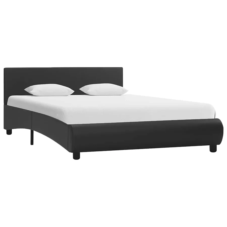 Cadre de lit avec LED sans matelas noir 120x200 cm