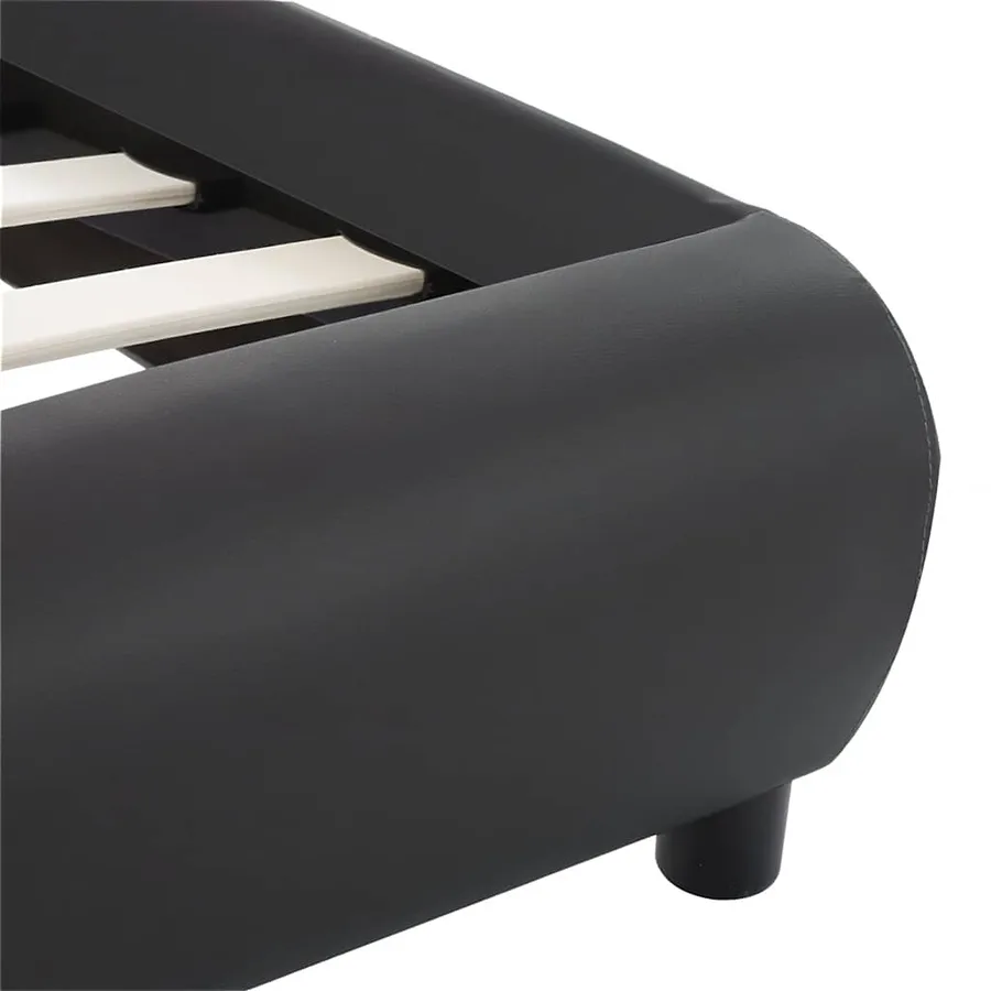 Cadre de lit avec LED sans matelas noir 120x200 cm - 7
