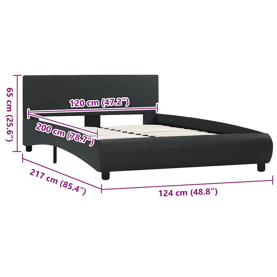 Cadre de lit avec LED sans matelas noir 120x200 cm - 9