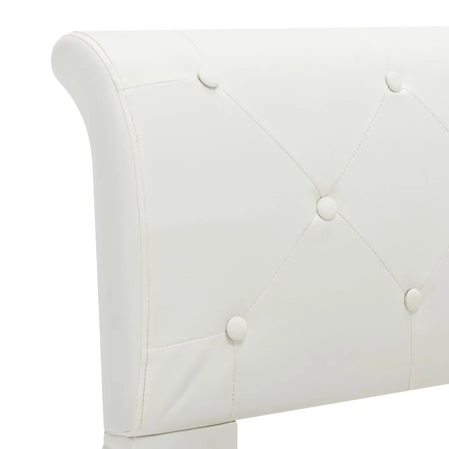 Cadre de lit sans matelas blanc similicuir 140x200 cm - 7
