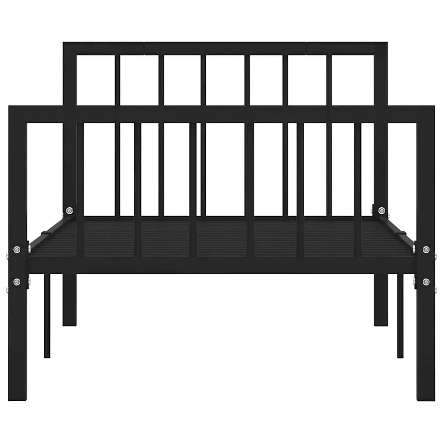 Cadre de lit sans matelas noir métal 100x200 cm - 3