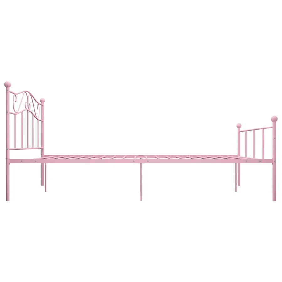Cadre de lit sans matelas rose métal 160x200 cm - 4
