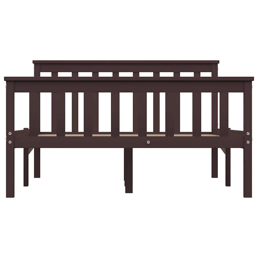 Cadre de lit sans matelas marron foncé pin massif 120x200 cm - 3