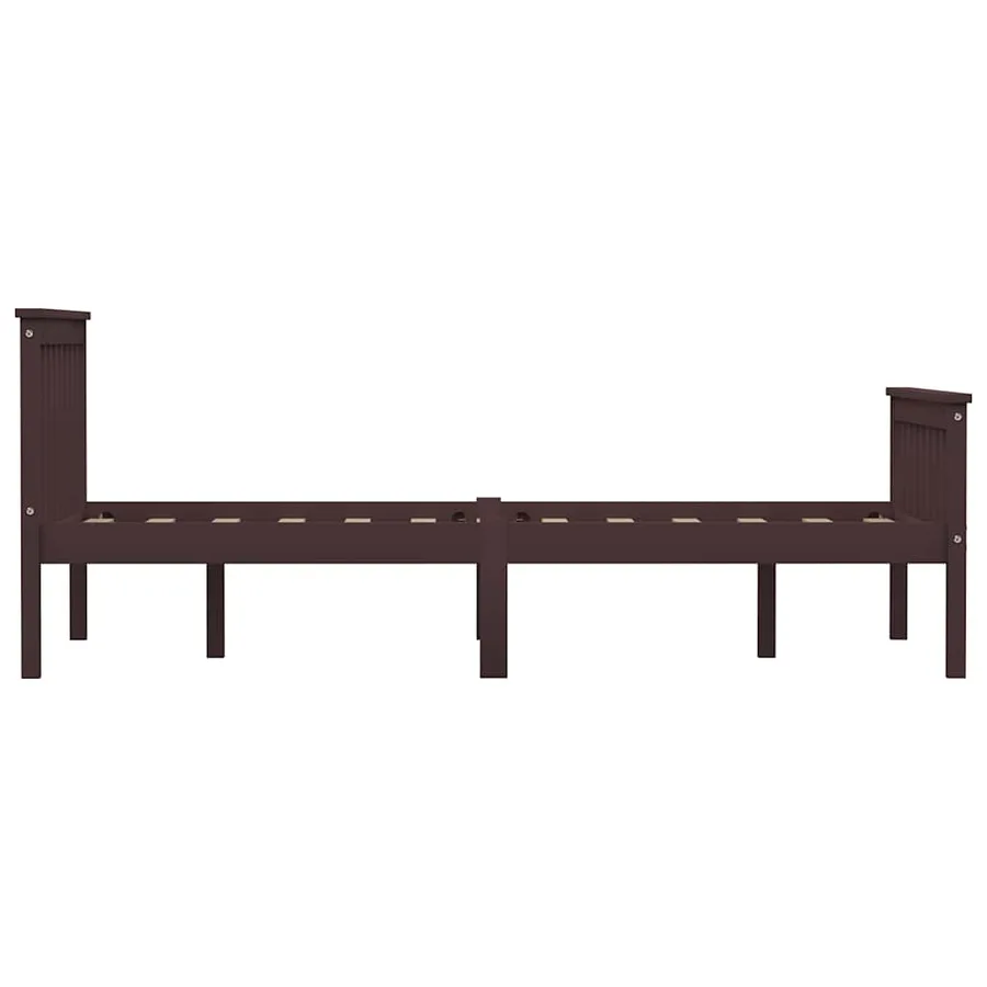 Cadre de lit sans matelas marron foncé pin massif 120x200 cm - 4