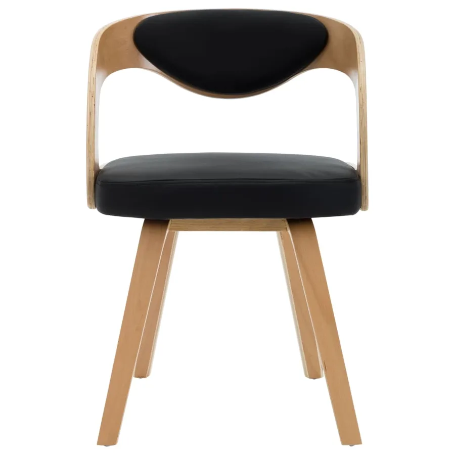 Chaises à manger lot de 2 noir bois courbé et similicuir - 3