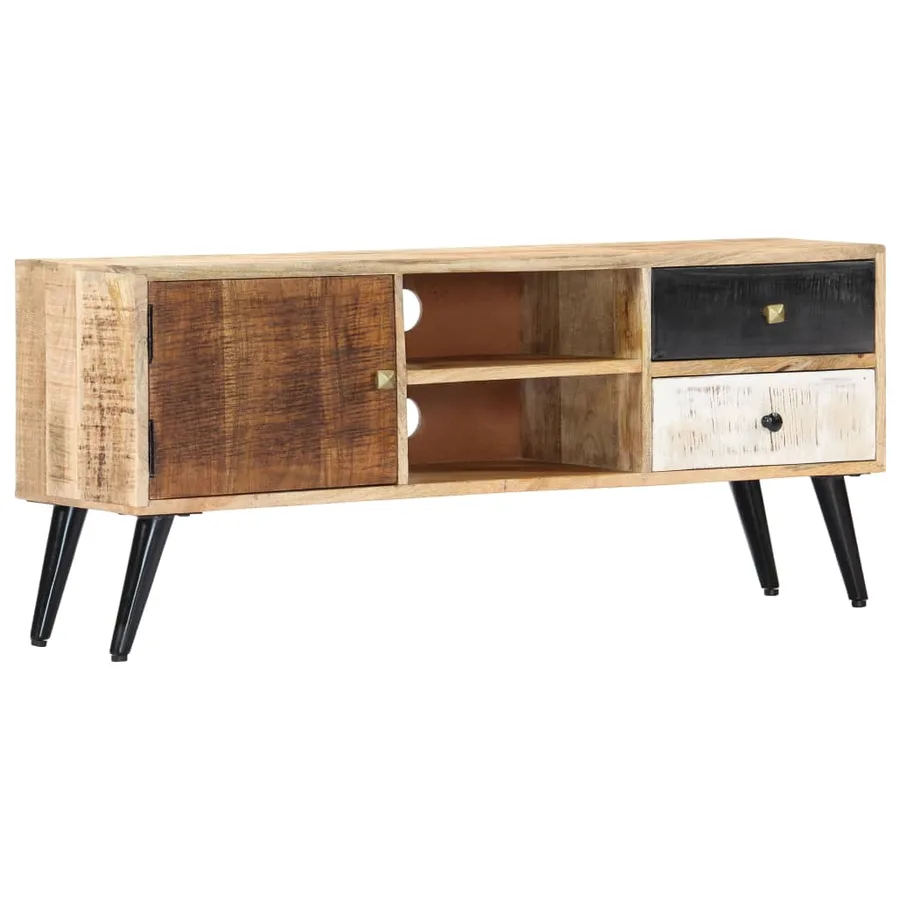 Meuble TV 115x30x47 cm Bois massif de manguier - 10