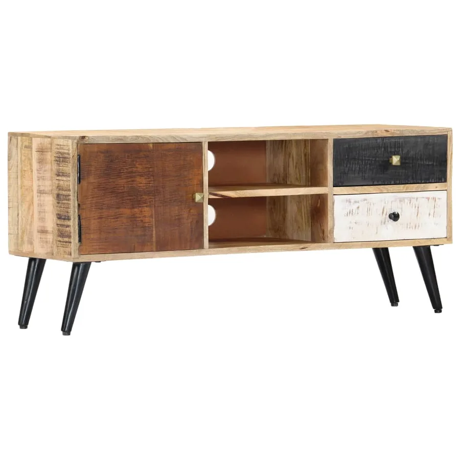 Meuble TV 115x30x47 cm Bois massif de manguier - 12