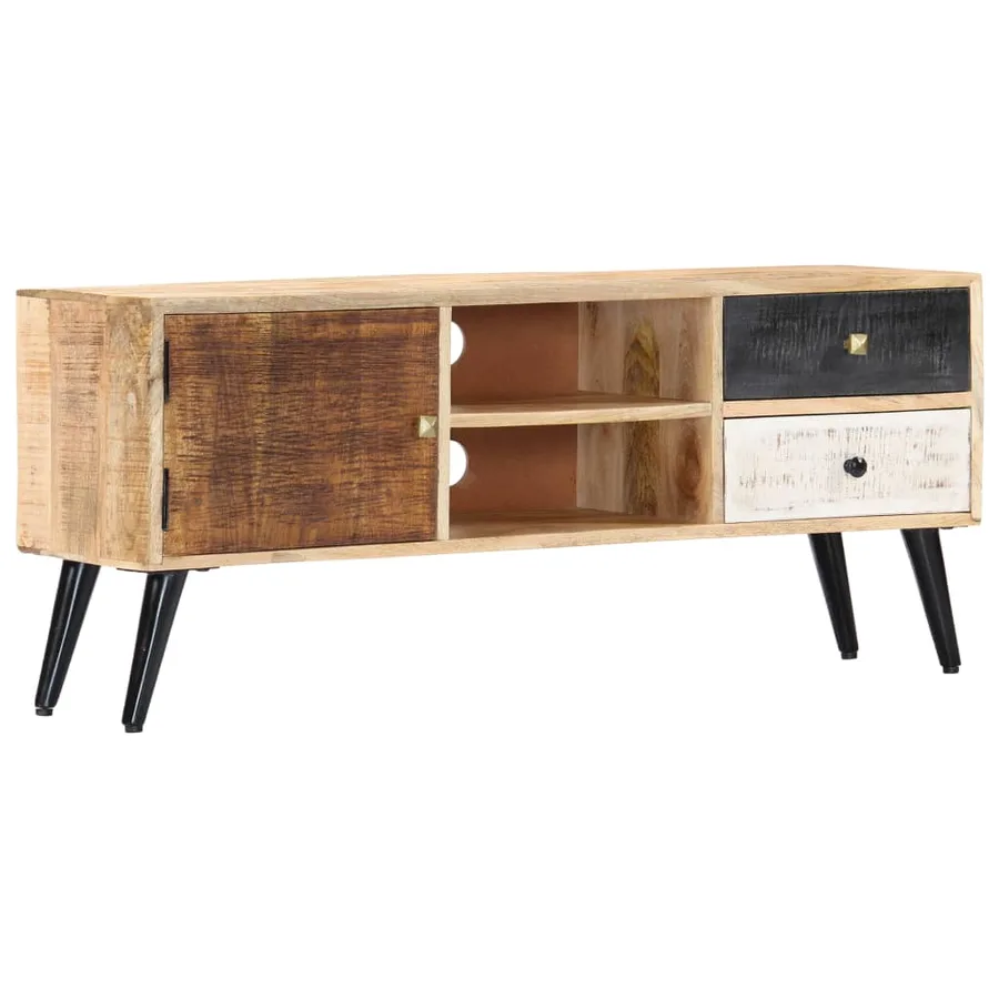 Meuble TV 115x30x47 cm Bois massif de manguier - 13