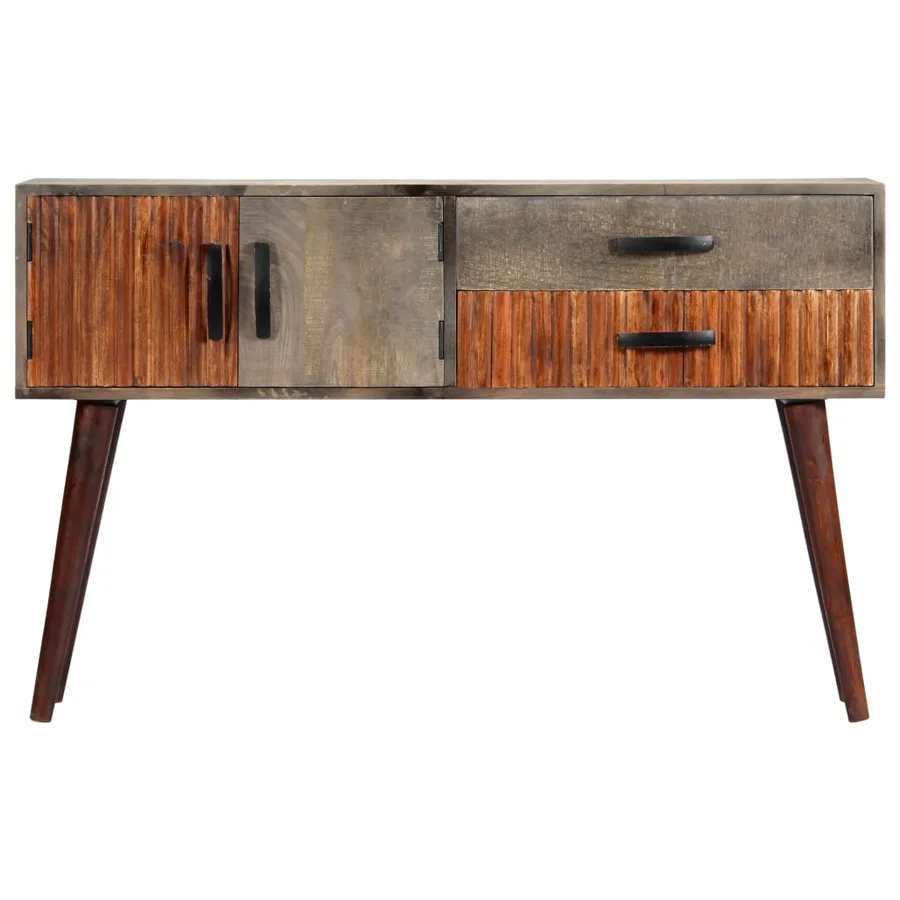 Table console Gris 120x35x75 cm Bois de manguier massif brut - 2