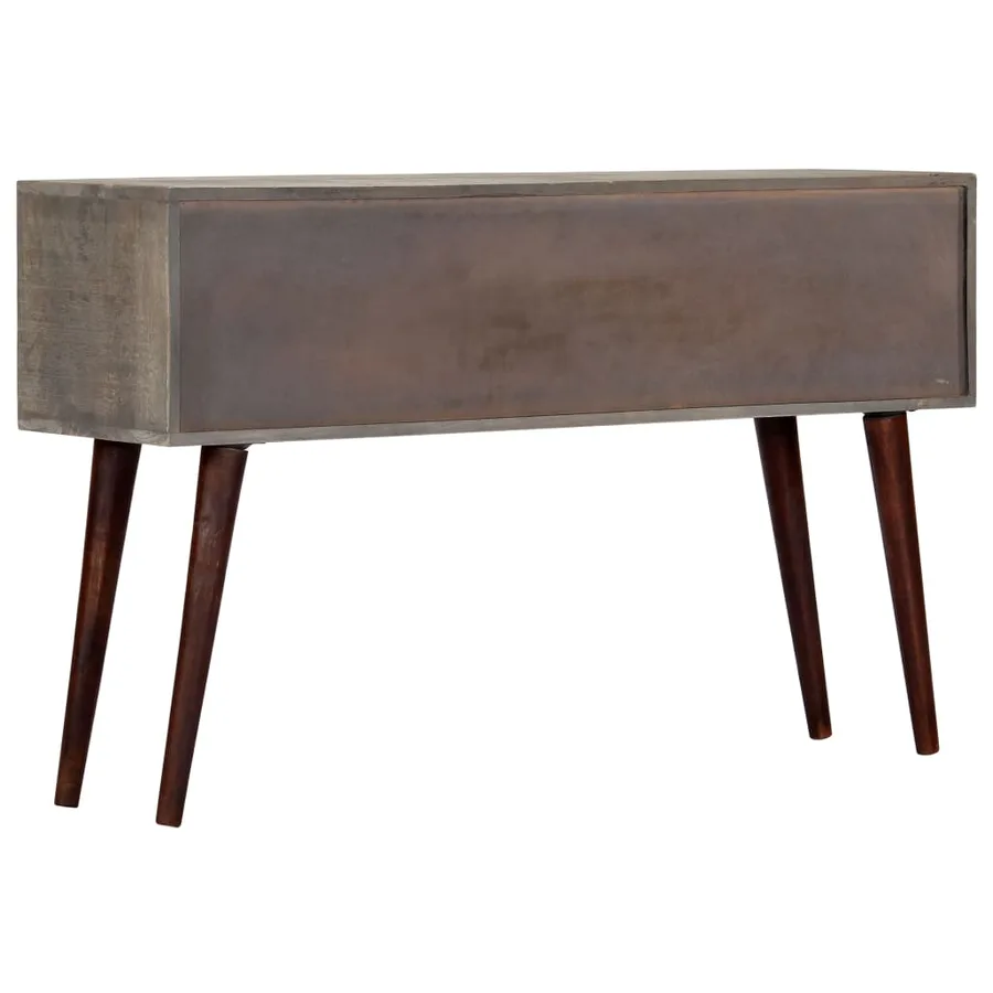 Table console Gris 120x35x75 cm Bois de manguier massif brut - 3