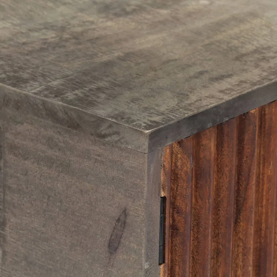 Table console Gris 120x35x75 cm Bois de manguier massif brut - 5