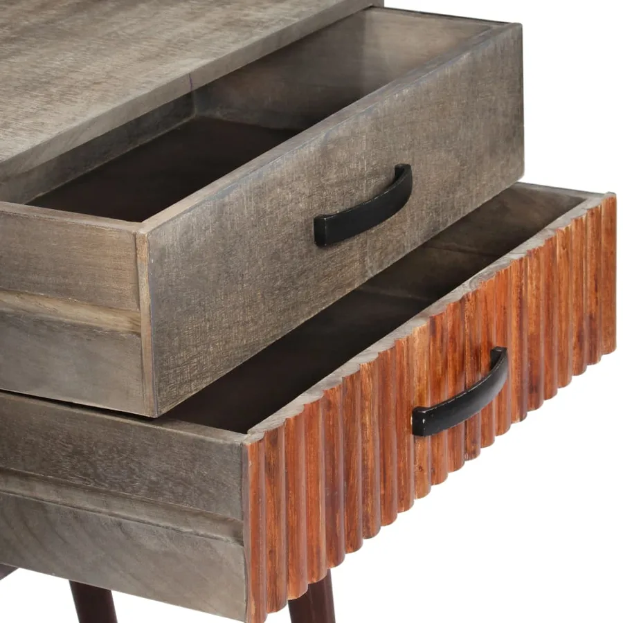 Table console Gris 120x35x75 cm Bois de manguier massif brut - 7