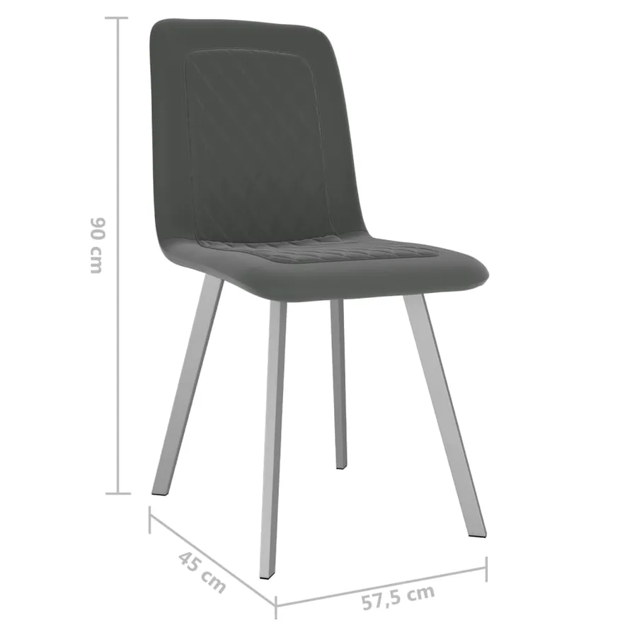 Chaises à manger lot de 2 gris velours - 7