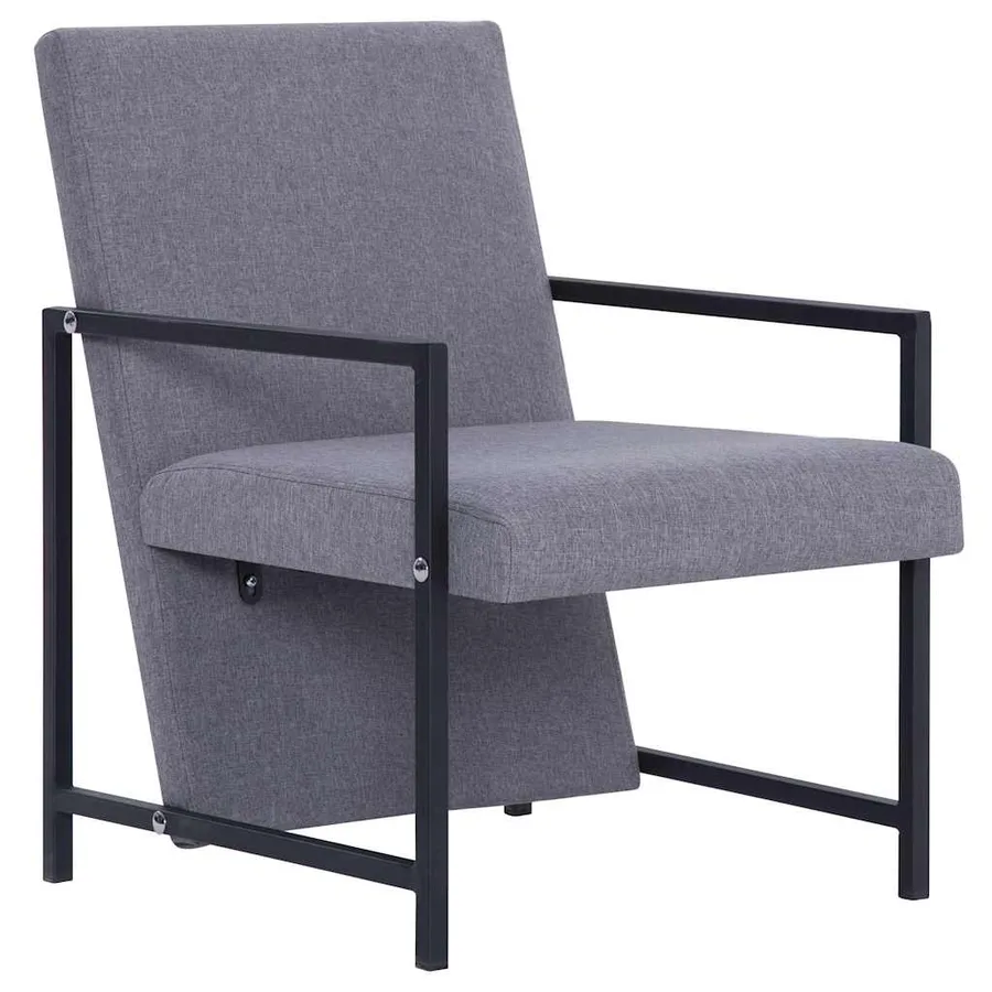 Fauteuil gris clair tissu - 2