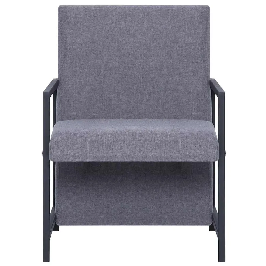 Fauteuil gris clair tissu - 3