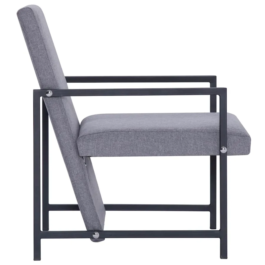 Fauteuil gris clair tissu - 4