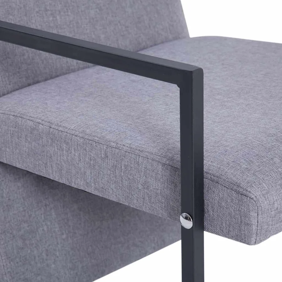 Fauteuil gris clair tissu - 6