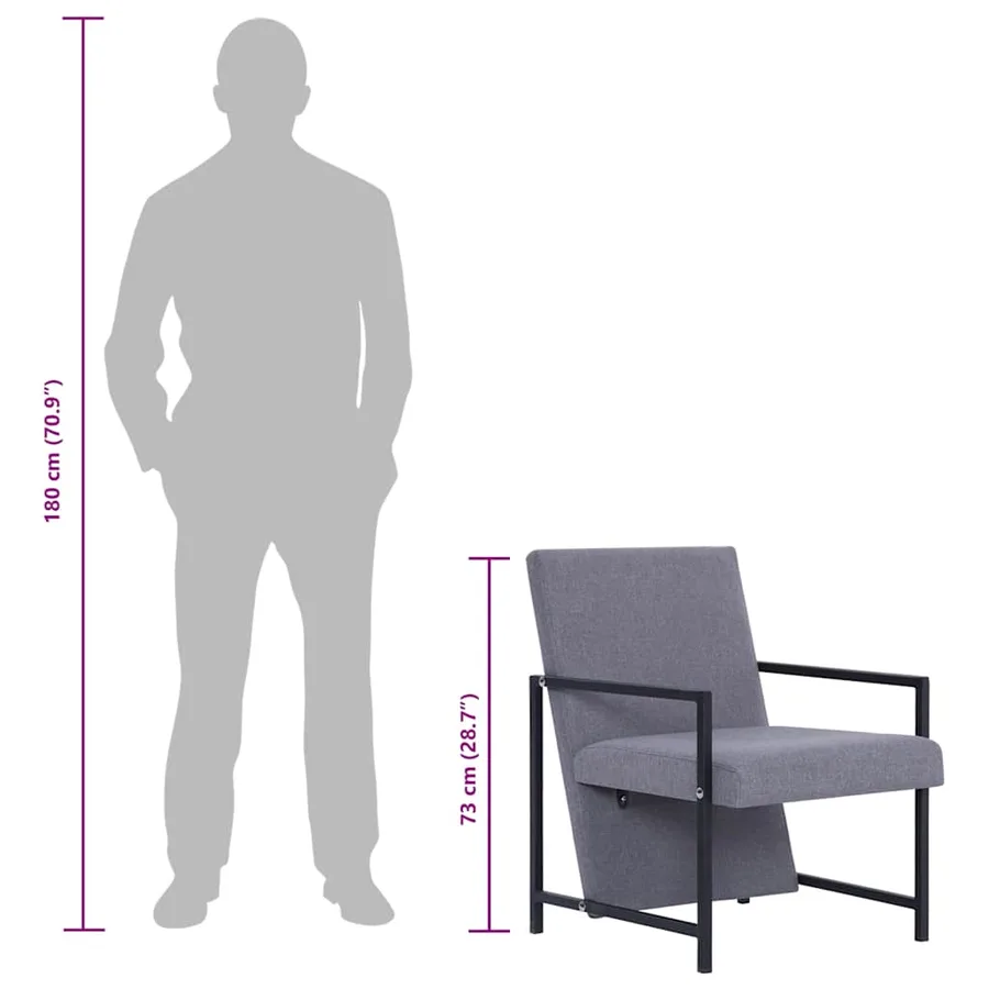 Fauteuil gris clair tissu - 9
