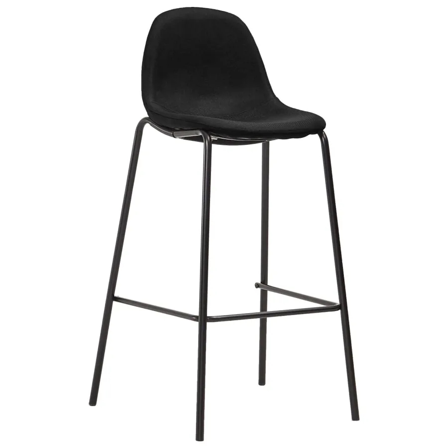 Chaises de bar lot de 2 noir tissu - 2