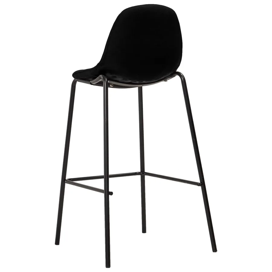 Chaises de bar lot de 2 noir tissu - 5
