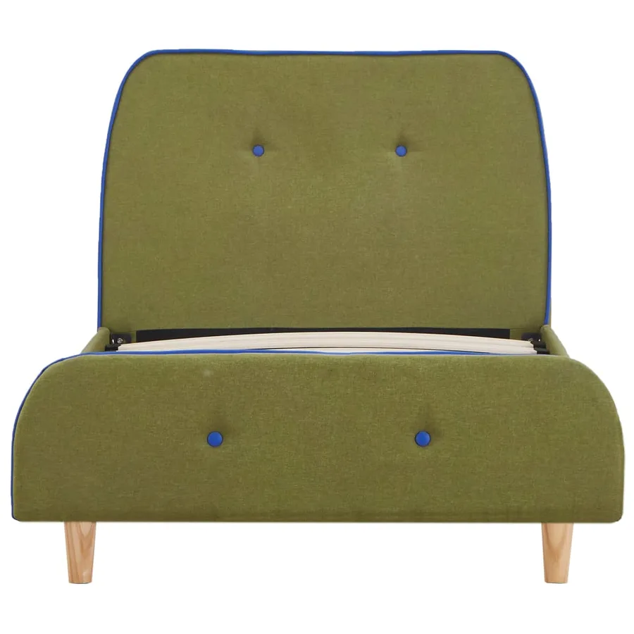 Cadre de lit sans matelas vert tissu 90x200 cm - 3