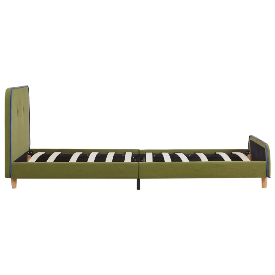 Cadre de lit sans matelas vert tissu 90x200 cm - 4