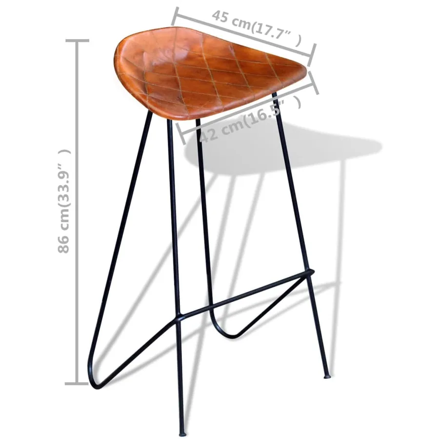 Ensemble de bar 5 pcs Bois de récupération et cuir véritable - 10