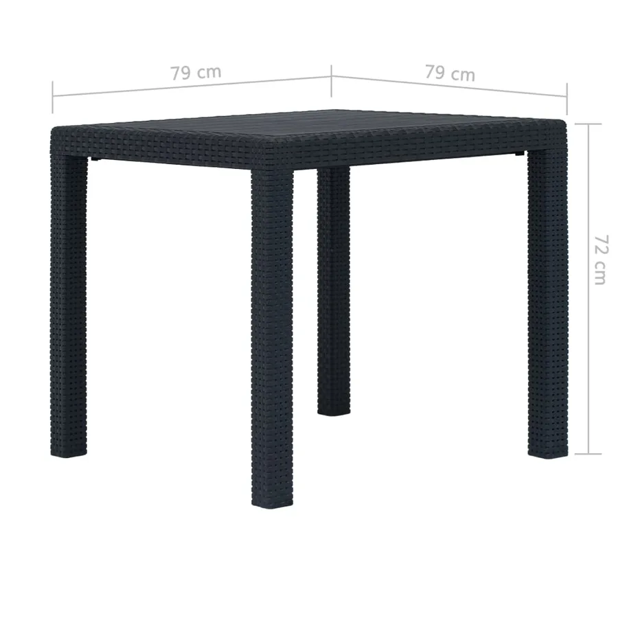 Ensemble à manger d'extérieur 5 pcs Plastique Aspect de rotin - 12