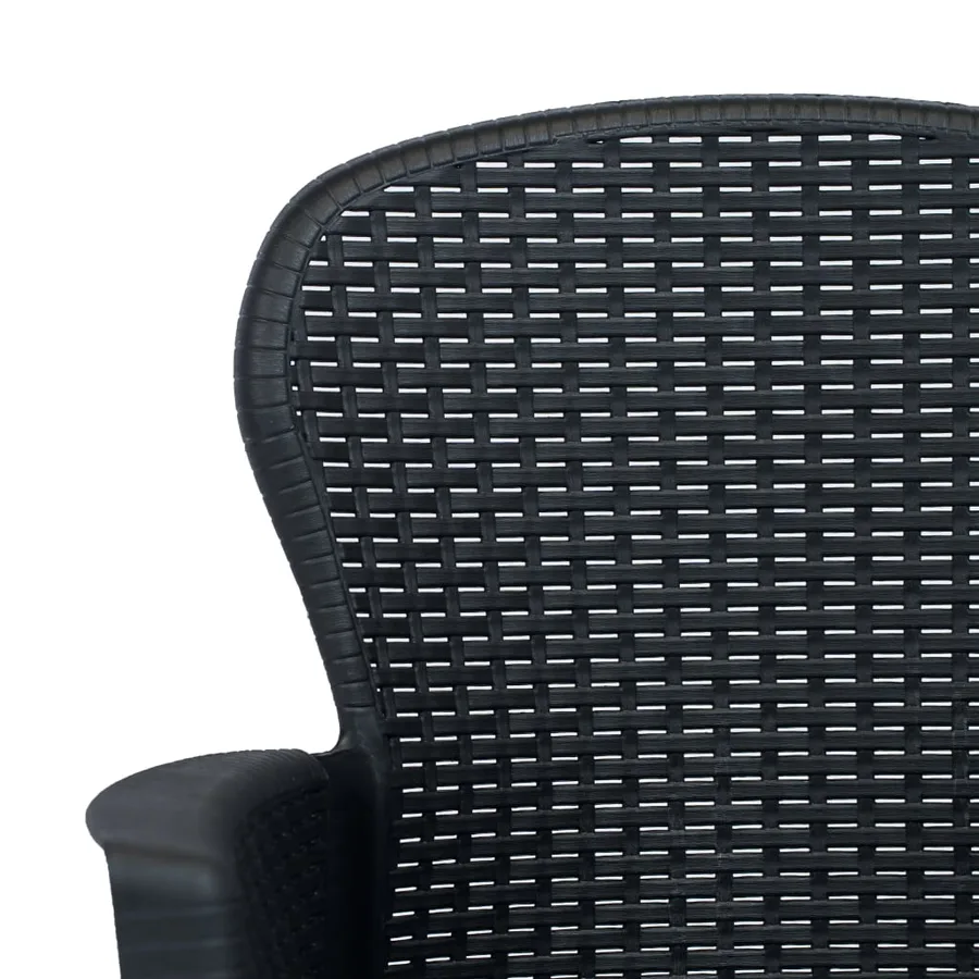 Ensemble à manger d'extérieur 5 pcs Plastique Aspect de rotin - 5
